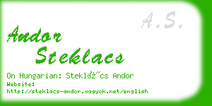 andor steklacs business card